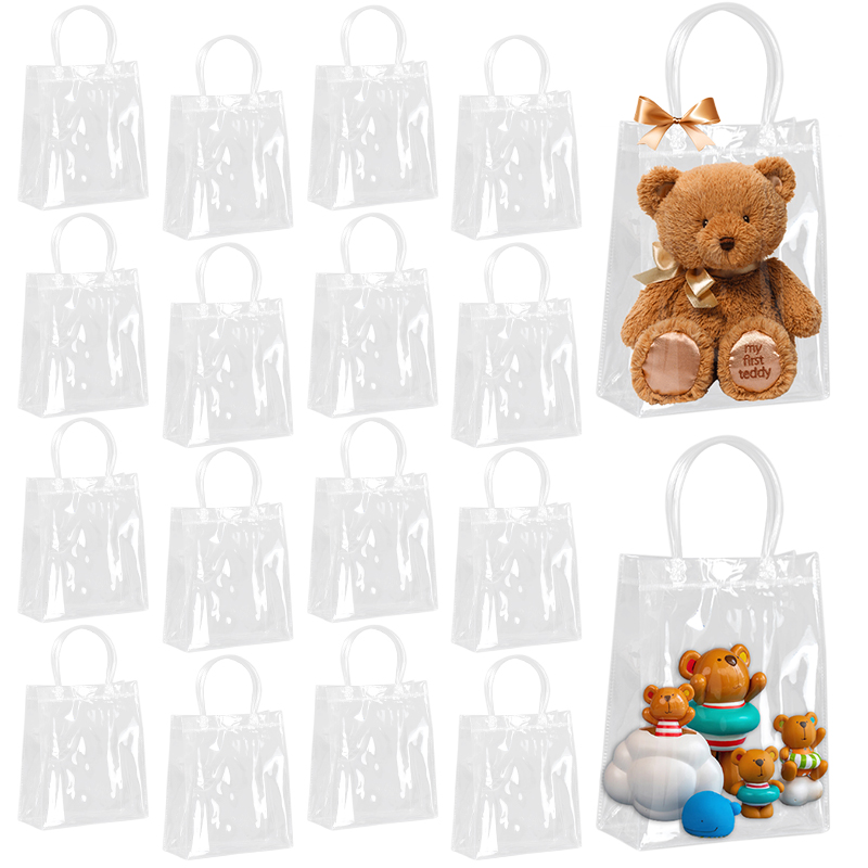 Cellophane Wrap Clear - 5/10 stuks doorzichtige geschenkzak met handvat