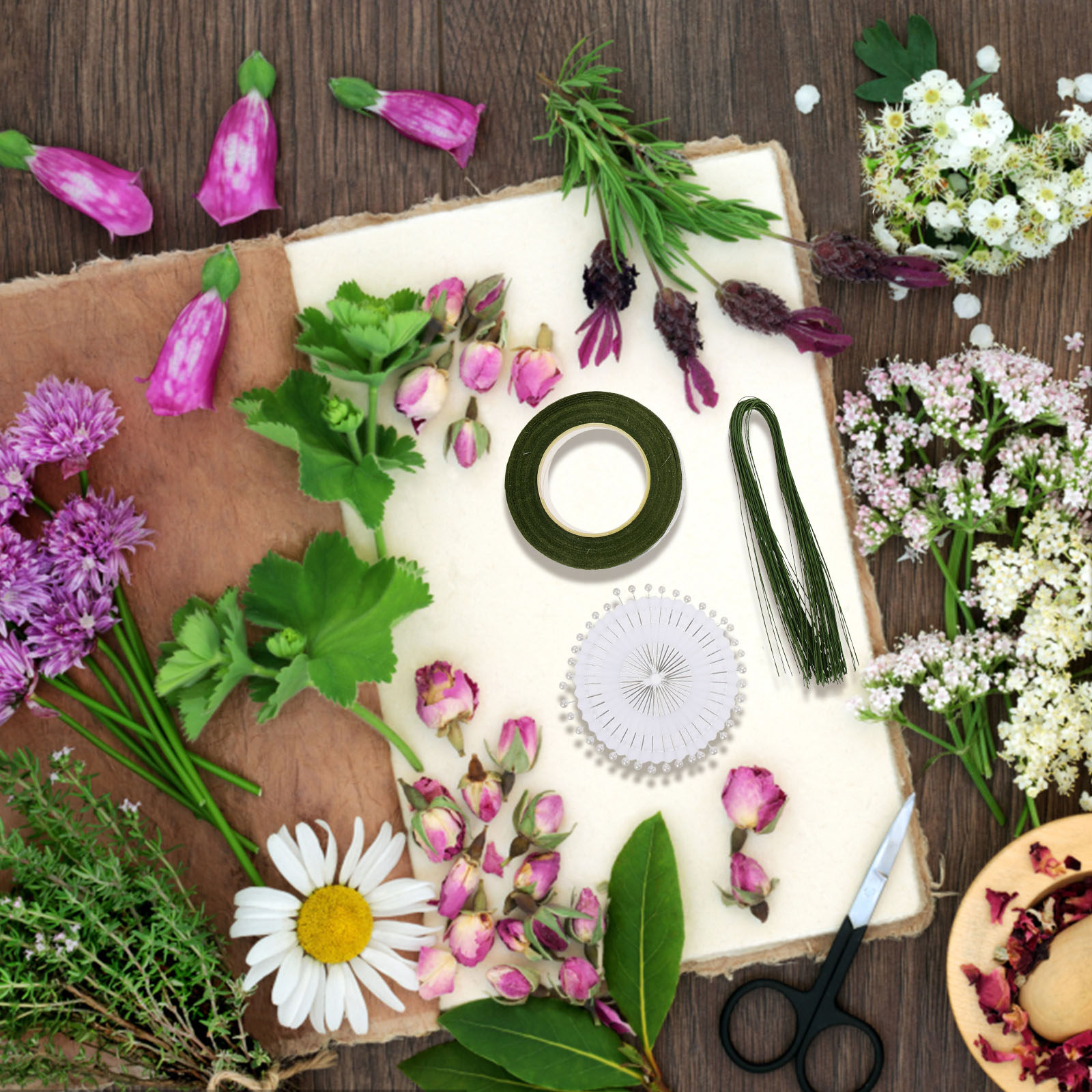 Wire Stem Florist - 1Set Bloemstukken Set met Flexibele Draadstammtape