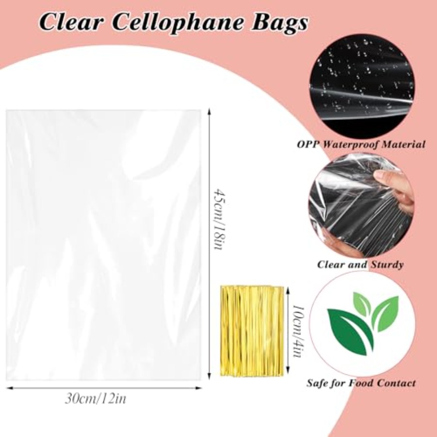60 stuks cellofaan cadeauzakje - Cellophane Wrap Clear recensie en prijs
